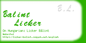 balint licker business card